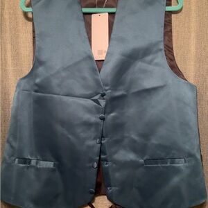 Azazie Teal Satin Vest